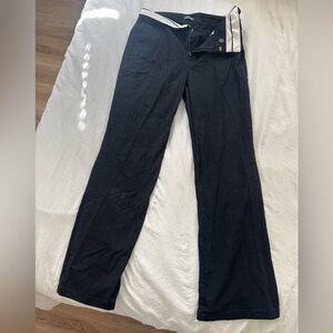 wild fable Black Straight Leg Pants with White Waistband Trim